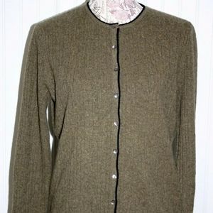 Kenar 100% Cashmere cardiganp sz. M EUC olive